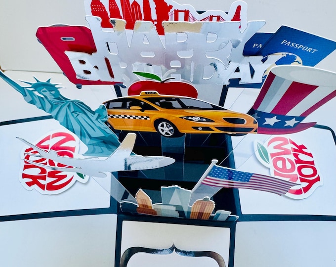 Personalised New York Themed 3D Greeting/Gift Card