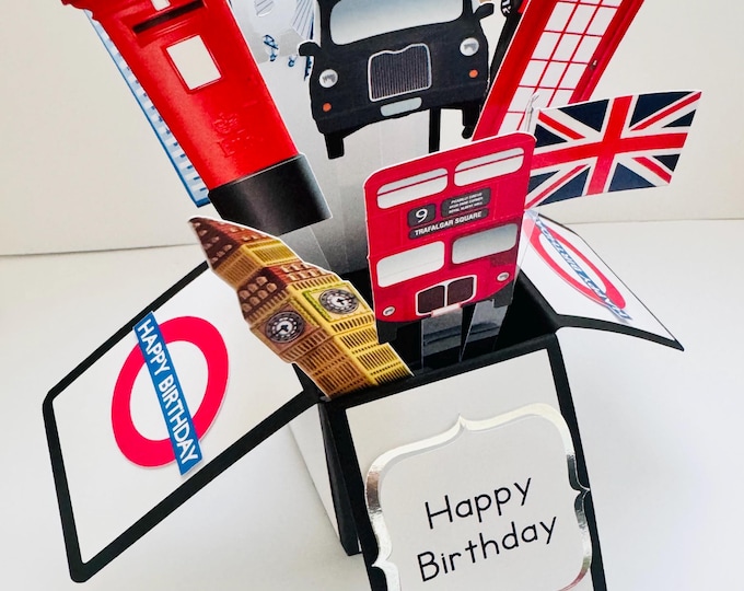 Personalisable London Themed 3D Greeting/Gift Card
