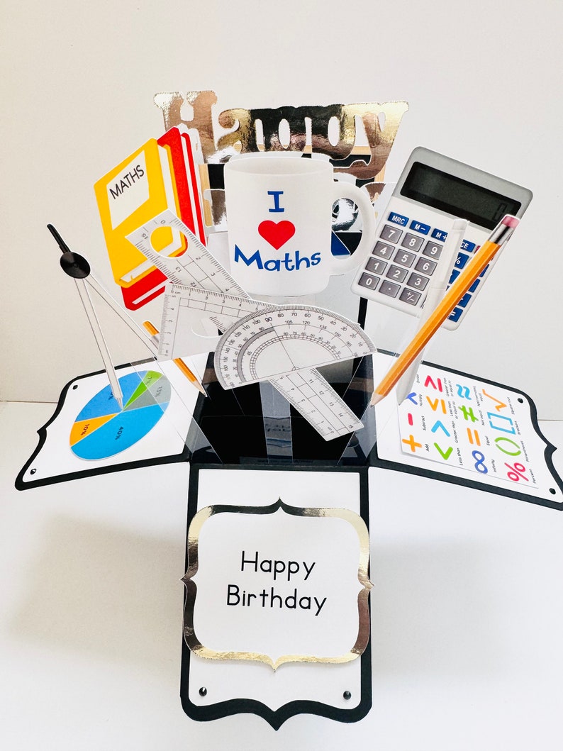 Math Message Card Personalisable Maths Themed 3D Greeting/gift Card - Etsy