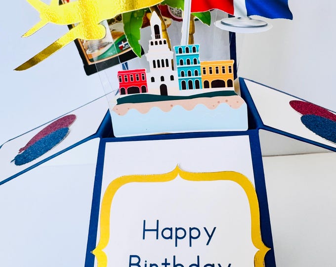 Dominican Republic Card in a box/3D card