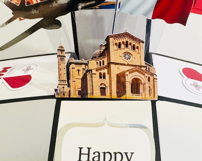 Personalised Malta Themed 3D Greeting/Gift Card