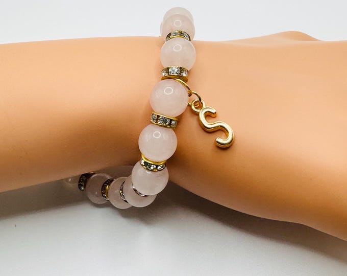Gold Rose Quartz Bracelet