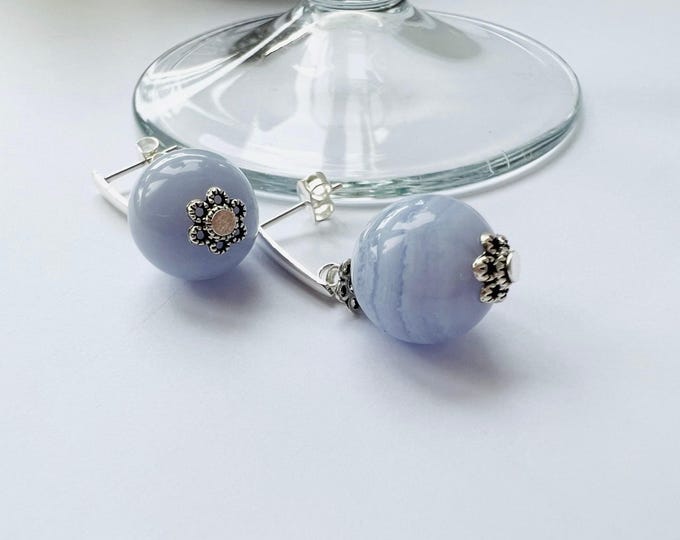 Blue Chalcedony Earrings