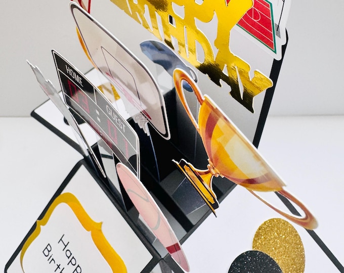 Personalised Basketball themed 3D Greeting/Gift Card