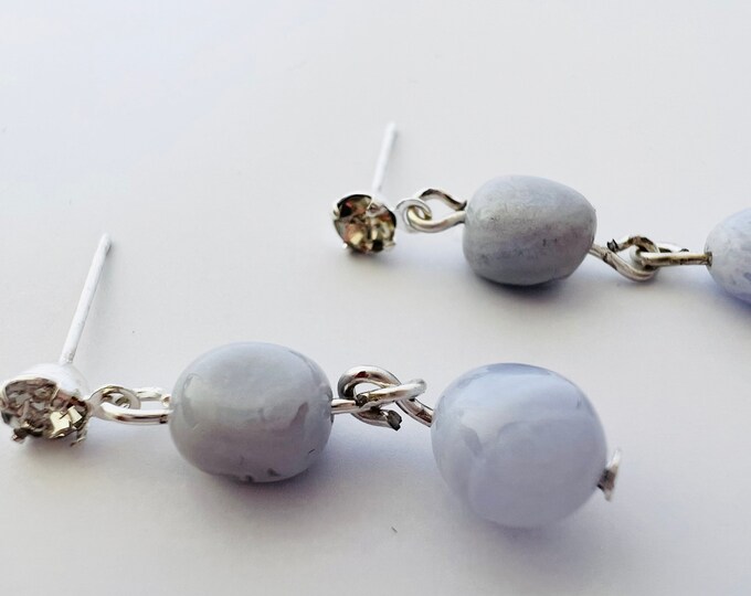 Blue Chalcedony Earrings