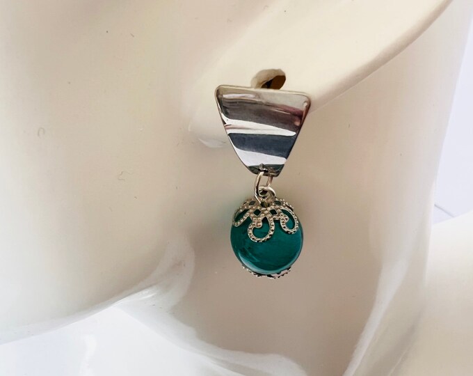 Chalcedony Apatite Gemstone Earring