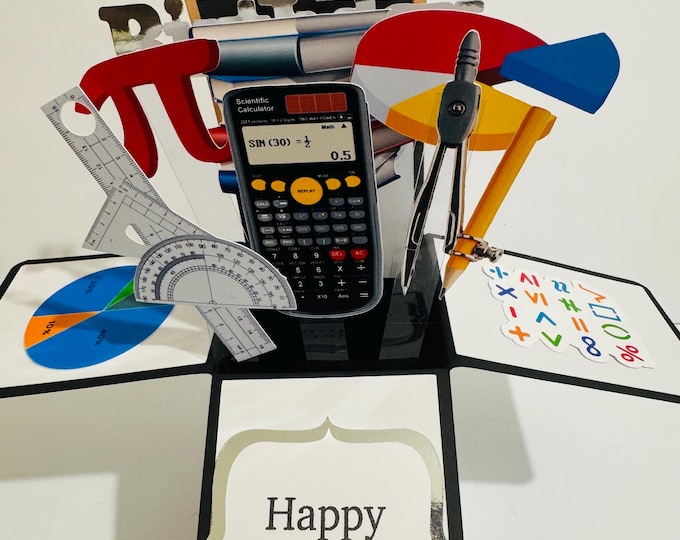 Personalised Maths Themed 3D Greeting/Gift Card