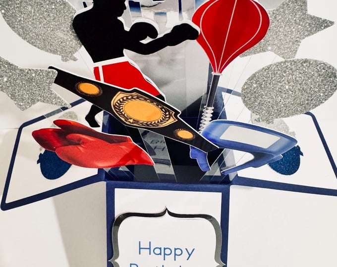 Boxing themed birthday box/pop up card