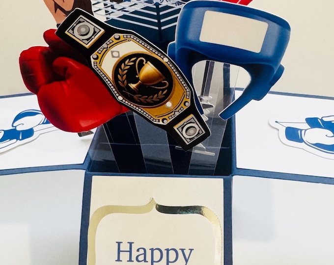 Personalisable Boxing themed 3D Greeting/Gift Card