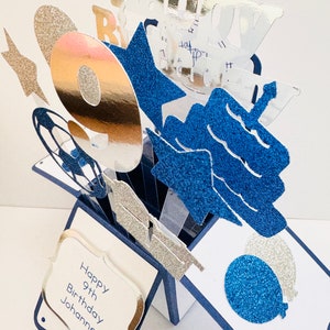 Football birthday Card in a box/Pop up box