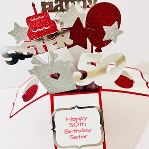 Carte 50e anniversaire dans une boîte/Carte 3D