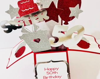 Personalised 50th Birthday 3D Greeting/Gift Card