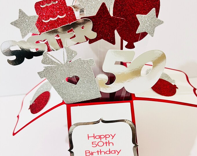 50th Birthday Card in a box/3D Card