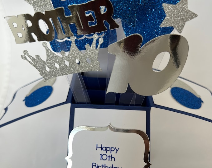 Boy 10th Birthday Card in a box/3D card