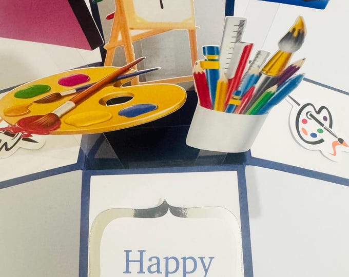 Personalisable Artist Themed 3D Greeting/Gift Card