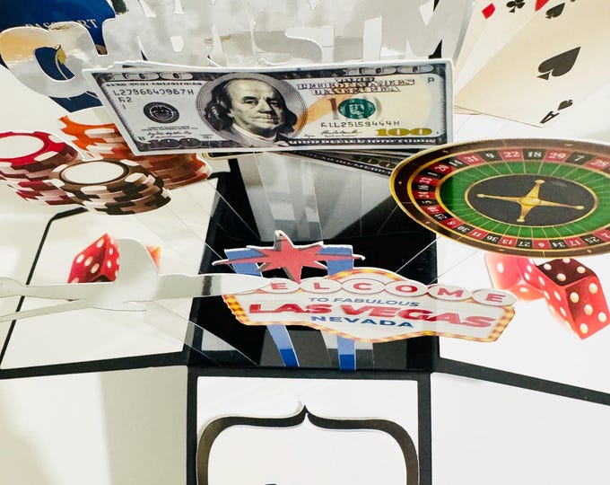 Christmas Las Vegas Card in a box/3D card