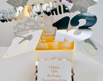 Girl 13th Birthday Card in a box/3D card