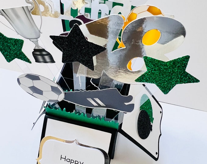 Football themed birthday box/pop up card created by Designs by Xpression