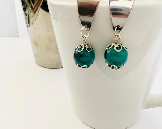 Chalcedony Apatite Gemstone Earring