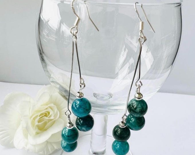 Chalcedony Apatite Gemstone Drop Earring