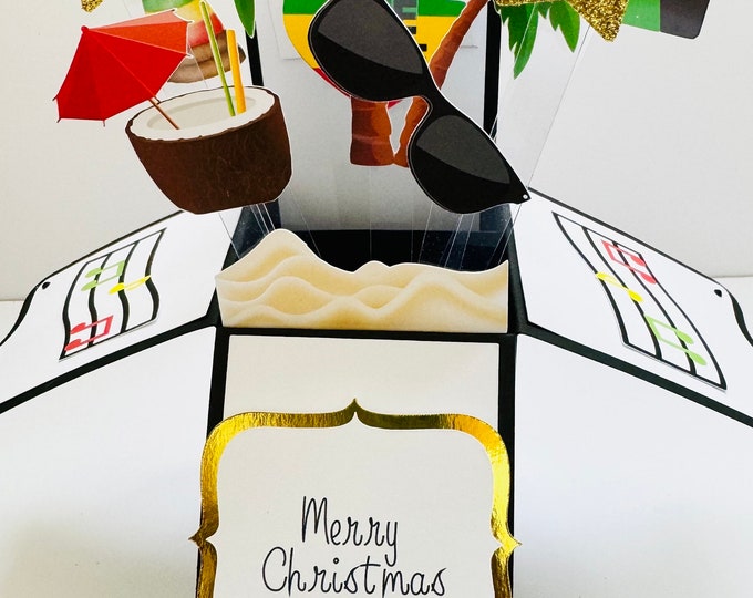 Christmas Caribbean Card in a box/3D card