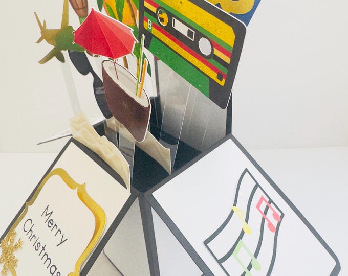 Christmas Caribbean Card in a box/3D card