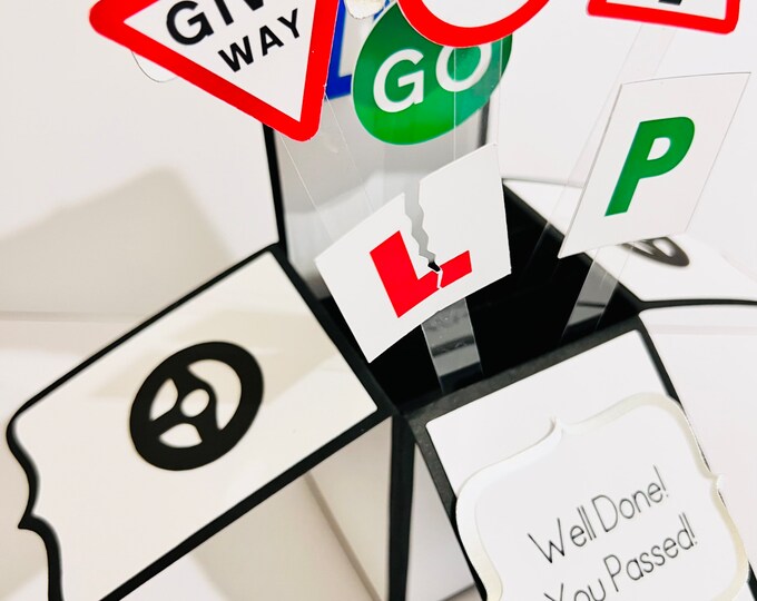 Driving Test Pass/Happy Birthday Card in a box/3D card
