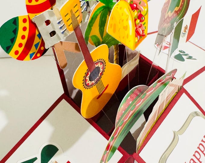 Personalised Mexico Themed 3D Greeting/Gift Card