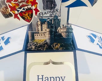 Personalised Edinburgh Scotland  Themed 3D Greeting/Gift Card