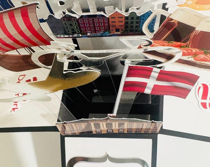 Personalised Denmark Themed 3D Gift Card