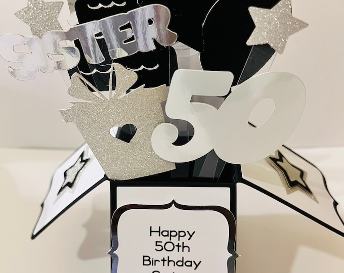 50th Birthday Card in a box/3D Card
