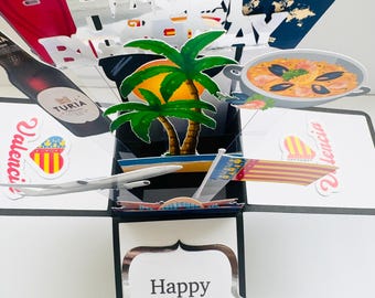 Carte de voeux/cadeau 3D personnalisée sur le thème de Valence