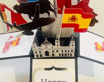 Personalised Madrid Themed 3D Greeting/Gift Card