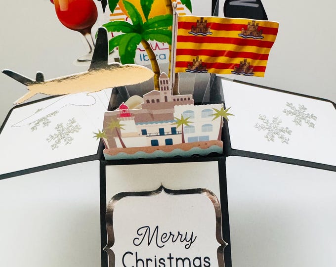 Christmas Ibiza Greeting Card in a box/3D card