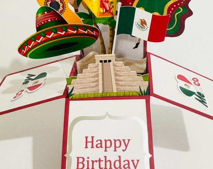 Personalisable Mexico Themed 3D Greeting/Gift Card