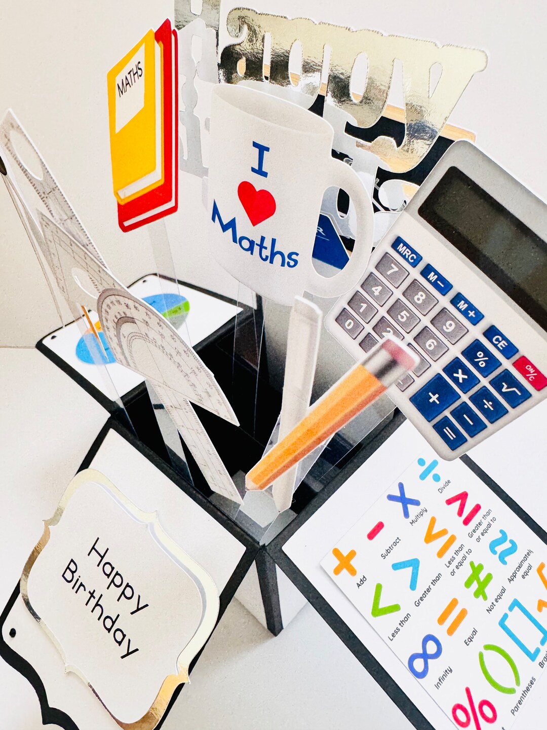 Personalisable Maths Themed 3D Greeting/gift Card - Etsy