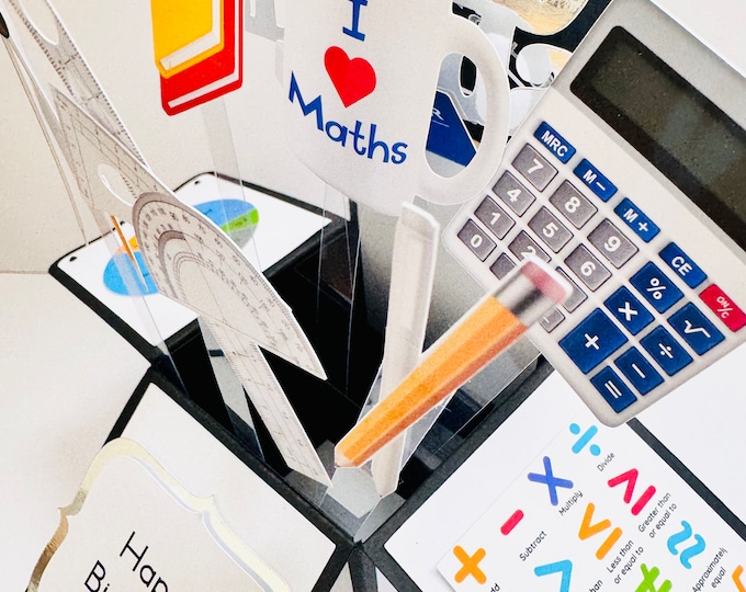 Maths Themed Card in a box/3D card