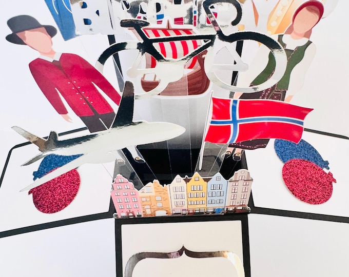 Personalised Norway Themed 3D Gift Card
