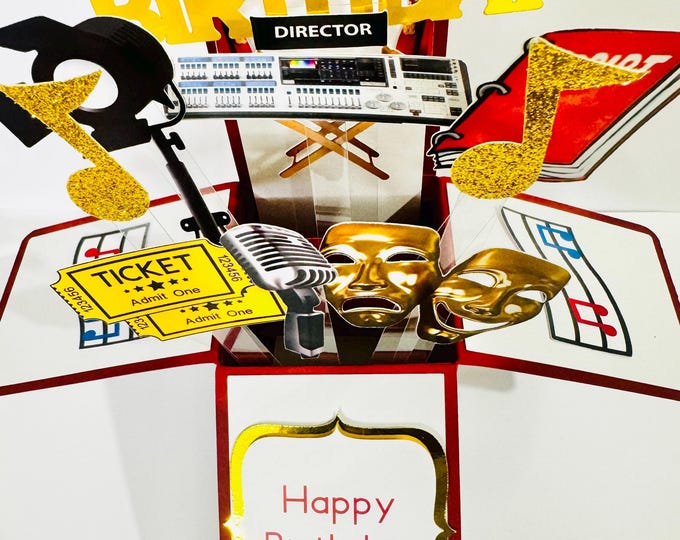 Theatre Drama Acting themed card in a box/3D card