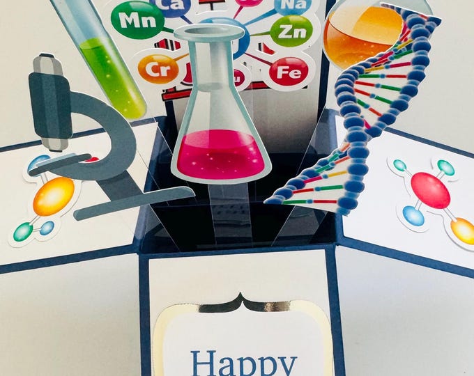 Personalised Science Themed 3D Greeting/Gift Card