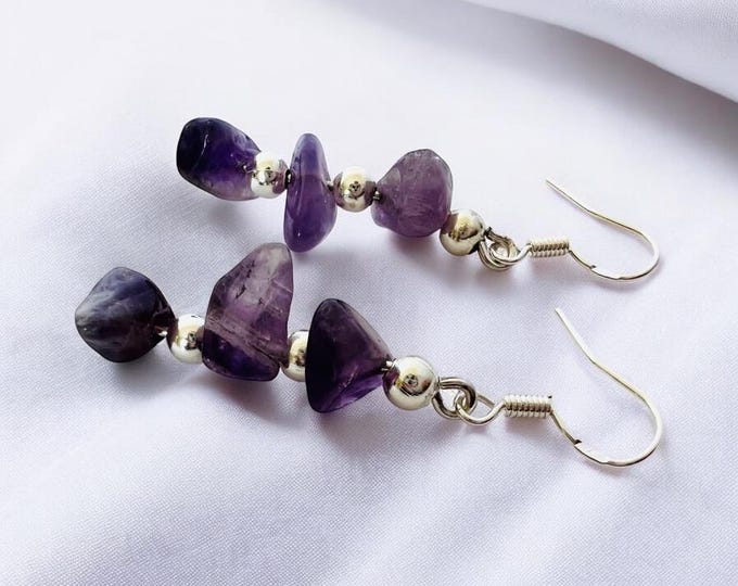Sterling Silver Amethyst Gemstone Earring
