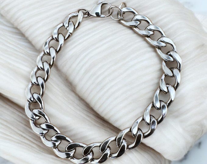 Silver Cuban Chain Bracelet