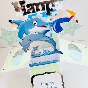 Dolphin themed card in a box/3D card