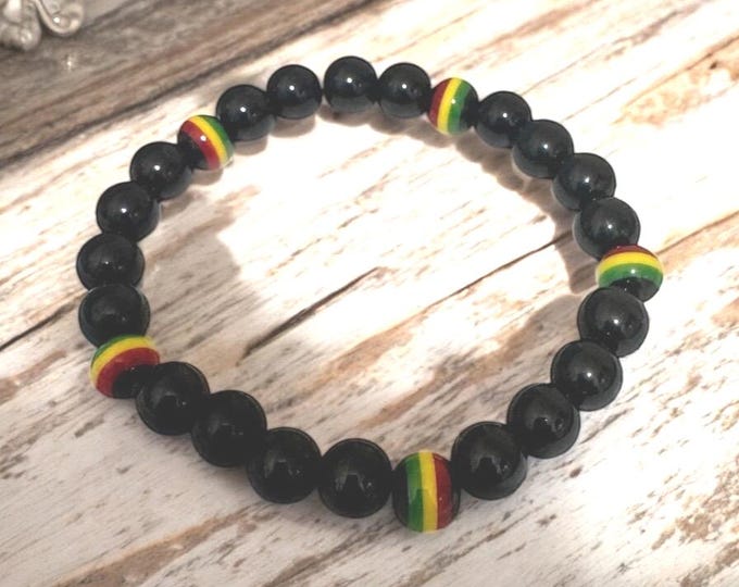 Reggae Beaded Bracelet - 8mm beads