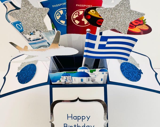 Santorini/Greece Card in a box/3D card