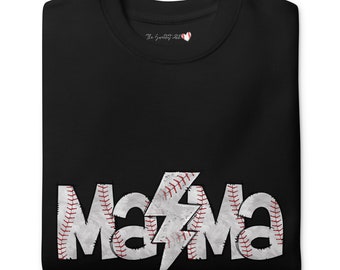 Baseball Mama Unisex Premium Sweatshirt | Gifts for Tball Mom, Softball mom, or baseball mom | Sports Mom Apparel