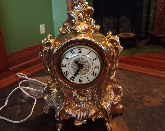 Lanshire Electric Clock Movement Gold French Provincial Etsy