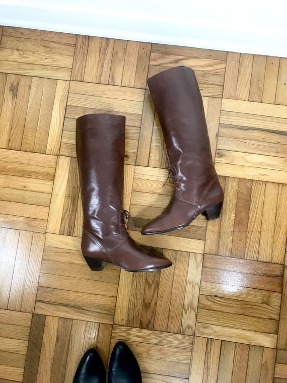 Size 8 True Vintage Genuine Leather Knee High Ridi