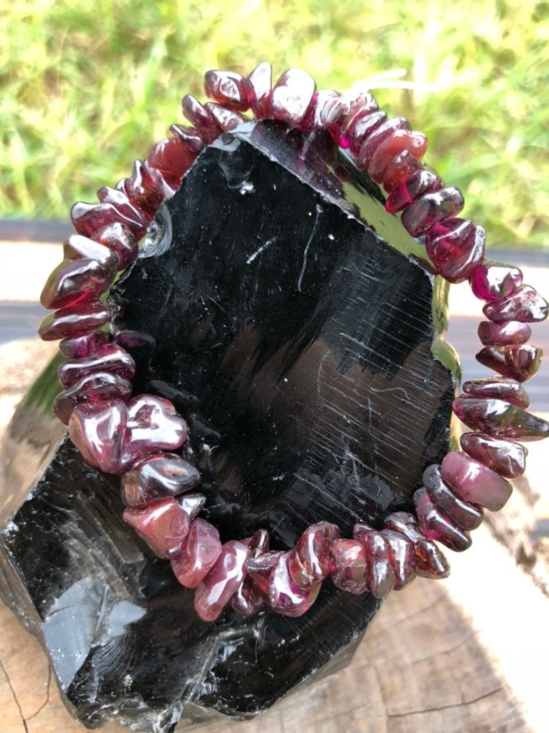 Chunky RedPurple Garnet Bracelet