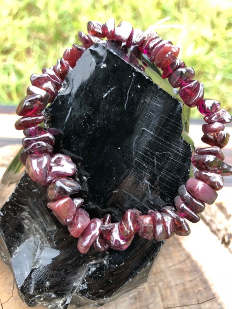 Chunky RedPurple Garnet Bracelet